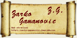 Žarko Gamanović vizit kartica